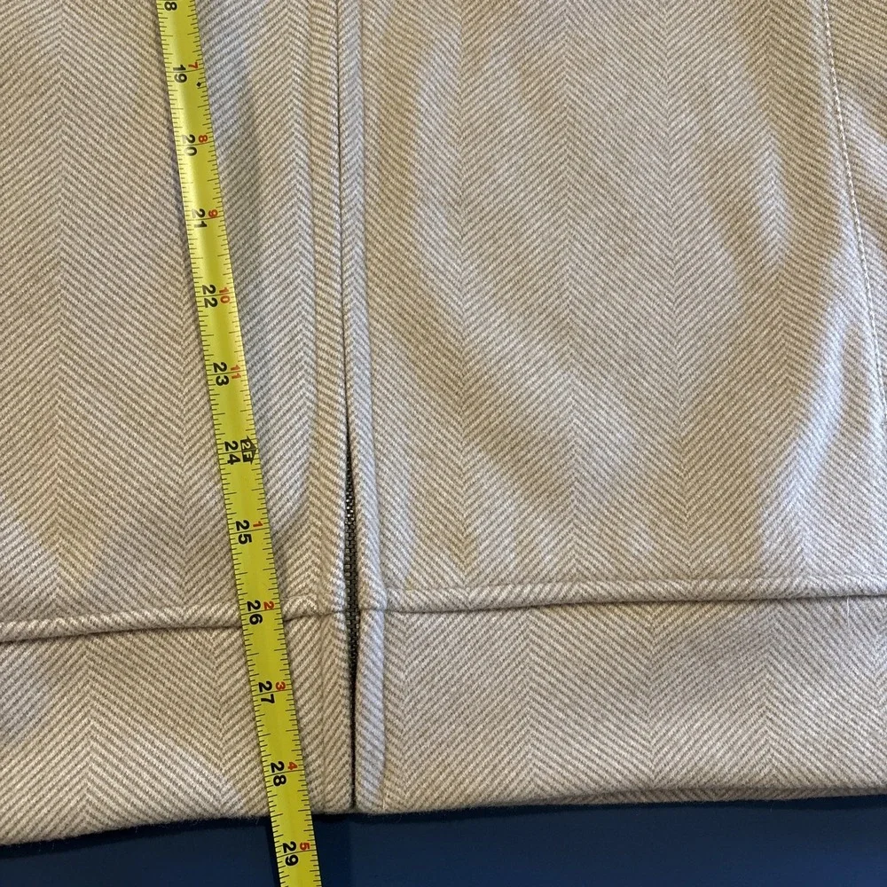 Ben‎ Sherman Jacket Alden Large Herringbone Baseball Collar Preppy Beige Grandpa